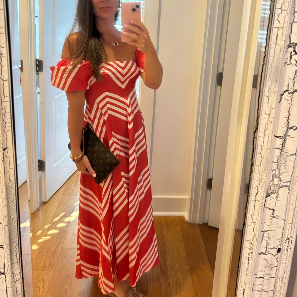 Hill House Red and White Maxi Dress